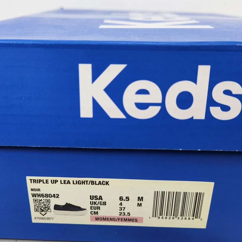Keds Triple Up Light Sneaker Womens Size 6.5 Black Leather Platform Studded